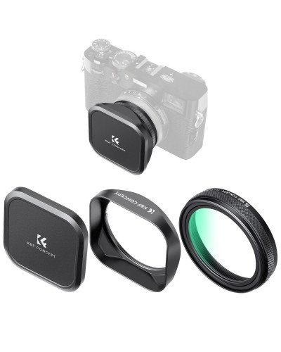 K&F Concept Nano-X MCUV Filter Hood and Cap for FUJIFILM X100 Series (Black)
