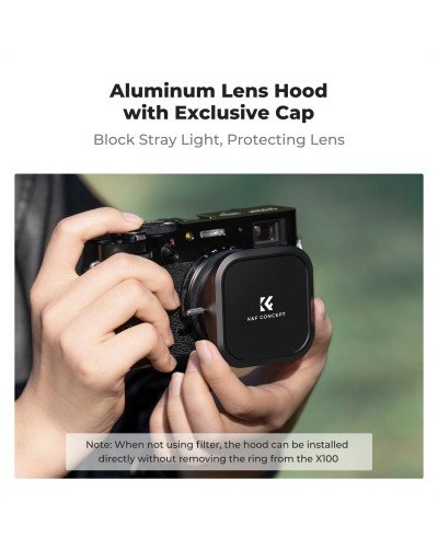 K&F Concept Nano-X MCUV Filter Hood and Cap for FUJIFILM X100 Series (Black)