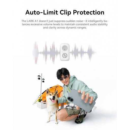 Hollyland LARK A1 Combo 2-Person Wireless Microphone System with USB-C and Lightning Connectors (Ivory White)