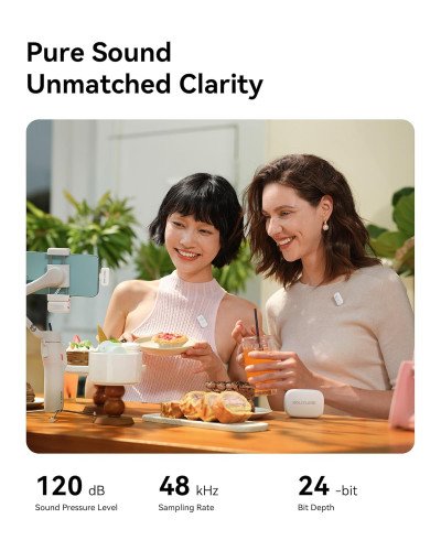 Hollyland LARK A1 Combo 2-Person Wireless Microphone System with USB-C and Lightning Connectors (Ivory White)