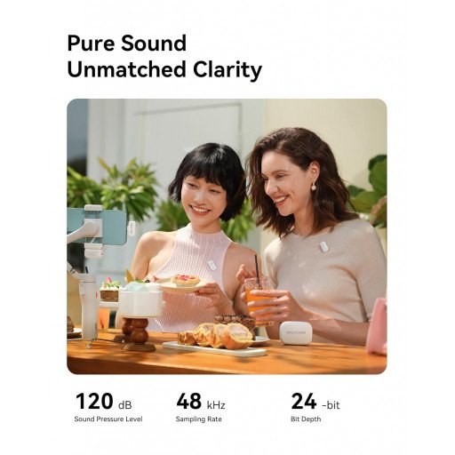 Hollyland LARK A1 Combo 2-Person Wireless Microphone System with USB-C and Lightning Connectors (Ivory White)