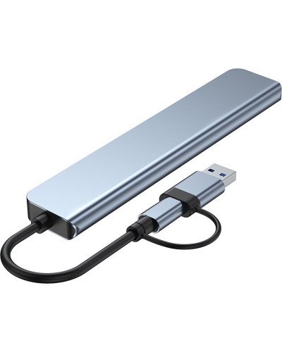 Type-C/USB 8-in-1 Hub USB 2.0*3 USB 3.0 USB-C SD Micro SD Audio