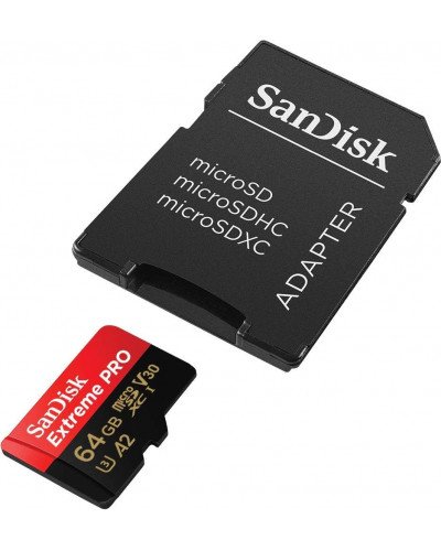 Sandisk Extreme Pro 64GB MicroSDXC 200MB/s Memory Card with SD Adapter