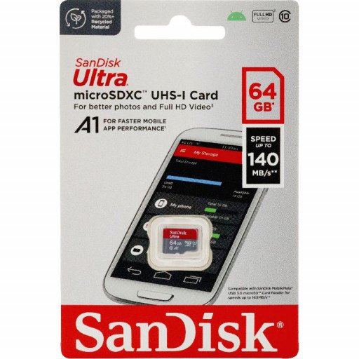SanDisk Ultra 64GB MicroSDXC UHS-I 140MB/s R Memory Card