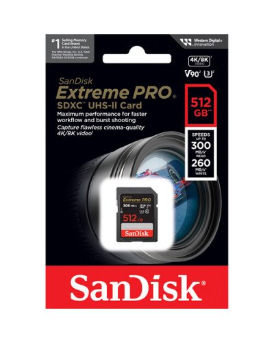 SanDisk 512GB Extreme PRO UHS-II SDXC Memory Card