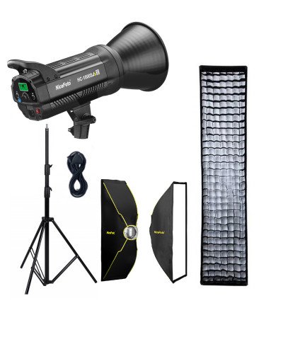 NiceFoto HC-1000SA II 100W Bi-Color LED Video Light With ES-1230 120x30cm Softbox/Stand