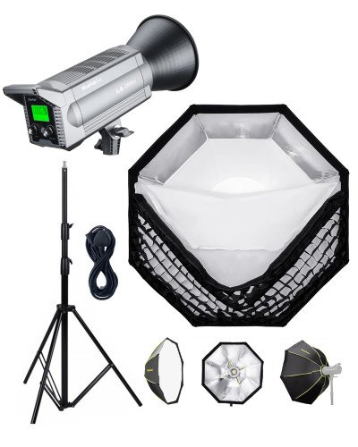 NiceFoto LA-2000A 200W Bi-Color COB LED Video Light With ES-100 100cm Softbox/Stand