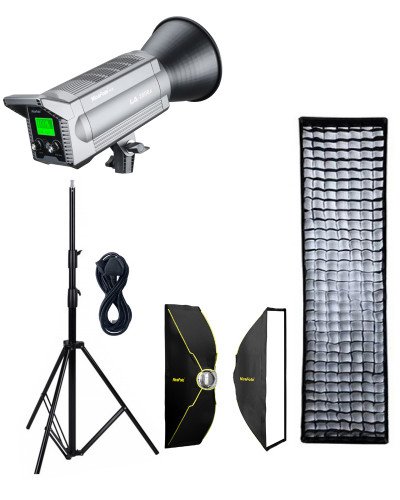 NiceFoto LA-2000A 200W Bi-Color COB LED Video Light With ES-1230 120x30cm Softbox/Stand NiceFoto LA-2000A 200W Bi-Color COB LED Video Light With ES-1230 120x30cm Softbox/Stand