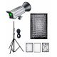 NiceFoto LA-2000A 200W Bi-Color COB LED Video Light With ES-690 60x90cm Softbox/Stand