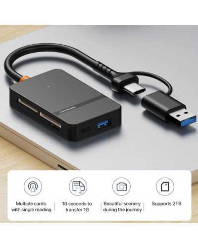 8in1 ADS-316 Type-C+USB Multi-function Card Reader