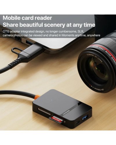 8in1 ADS-316 Type-C+USB Multi-function Card Reader