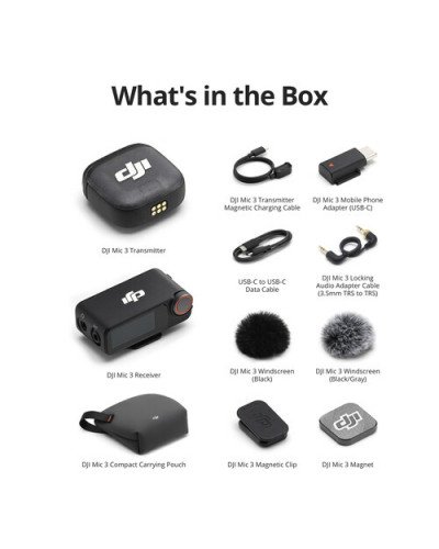 DJI Mic 3 Compact Wireless Microphone System/Recorder for Camera & Smartphone