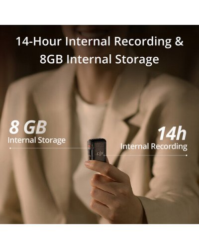 DJI Mic 2 Clip-On Transmitter/Recorder with Built-In Microphone (Shadow Black)