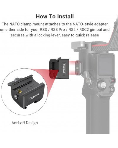 SmallRig NATO Clamp Accessory Mount for DJI RS 2/ RSC 2/ RS 3/ RS 3 Pro/ RS 4/ RS 4 Pro/ RS 4 Mini/ RS 5