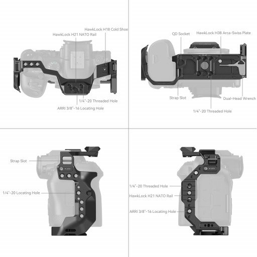 SmallRig HawkLock Quick Release Cage for Canon EOS R6 Mark II