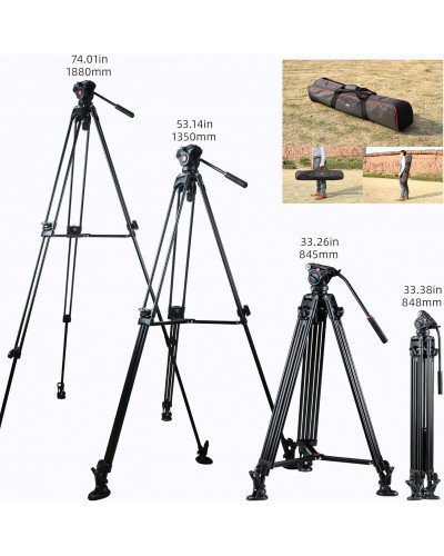 VILTROX VX-18M Heavy-Duty Video Tripod with VT-01 Fluid Head