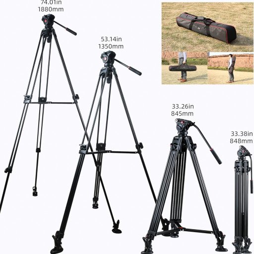 VILTROX VX-18M Heavy-Duty Video Tripod with VT-01 Fluid Head