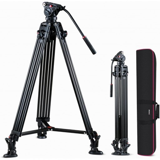 VILTROX VX-18M Heavy-Duty Video Tripod with VT-01 Fluid Head