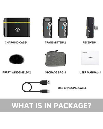 Hollyland LARK C1 DUO 2-Person Wireless Microphone System with USB-C Connector Hollyland LARK C1 DUO 2-Person Wireless Microphone System with USB-C Connector