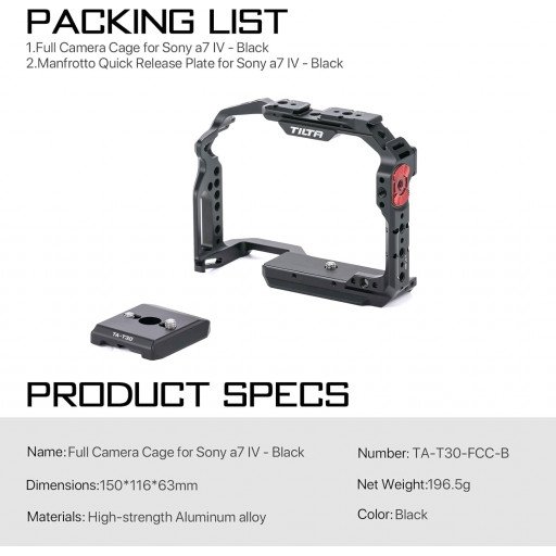 Tilta Full Camera Cage for Sony a7 IV Black (TA-T30-FCC-B)