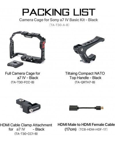 Tilta Basic Camera Cage Kit for Sony a7 IV Black (TA-T30-A-B)
