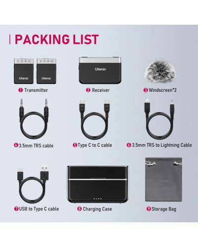 Ulanzi U-Mic AM18 Wireless Lavalier Microphone System