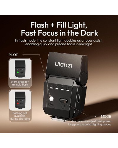 Ulanzi SL03 Spark Lite Camera Flash (Black) Ulanzi SL03 Spark Lite Camera Flash (Black)