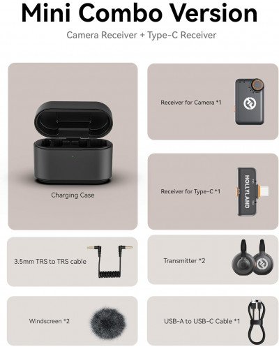 Hollyland LARK M2S Mini Combo 2-Person Wireless Microphone System for Cameras and Mobile Devices Hollyland LARK M2S Mini Combo 2-Person Wireless Microphone System for Cameras and Mobile Devices