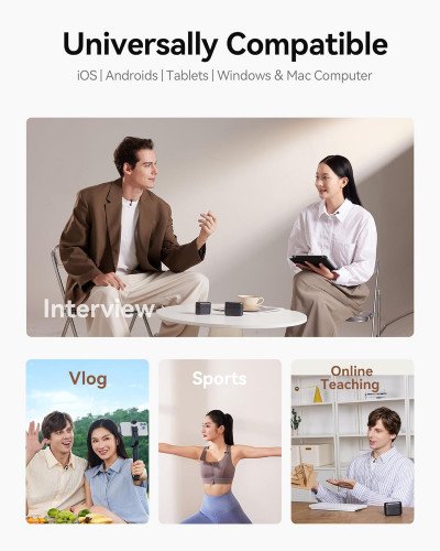 Hollyland LARK M2S Mini Combo 2-Person Wireless Microphone System for Cameras and Mobile Devices