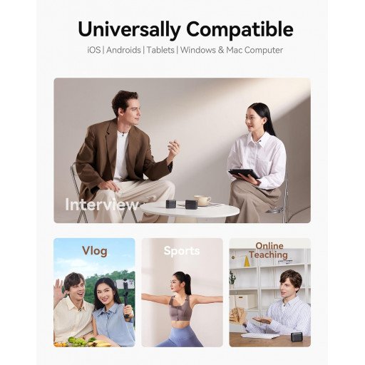 Hollyland LARK M2S Mini Combo 2-Person Wireless Microphone System for Cameras and Mobile Devices