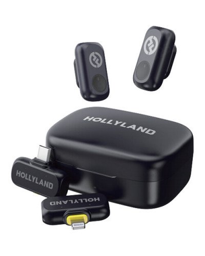 Hollyland LARK A1 Combo 2-Person Wireless Microphone System with USB-C and Lightning Connectors (Space Gray)