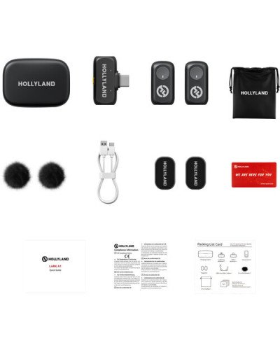 Hollyland LARK A1 Duo 2-Person Wireless Microphone System with USB-C Connector (Space Gray)