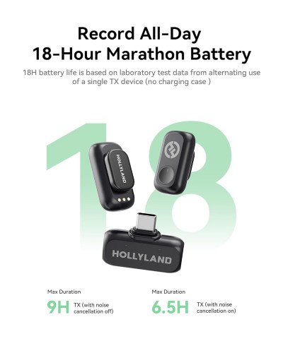 Hollyland LARK A1 Mini Duo 2-Person Wireless Microphone System with USB-C Connector (Space Gray) Hollyland LARK A1 Mini Duo 2-Person Wireless Microphone System with USB-C Connector (Space Gray)