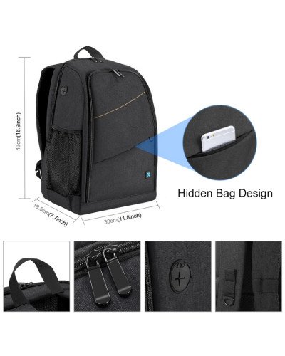 PULUZ Outdoor Portable Waterproof Dual Shoulders Backpack Camera Bag with Rain Cover for Camera DJI Ronin-SC/Ronin-S PULUZ Outdoor Portable Waterproof Dual Shoulders Backpack Camera Bag with Rain Cover for Camera DJI Ronin-SC/Ronin-S