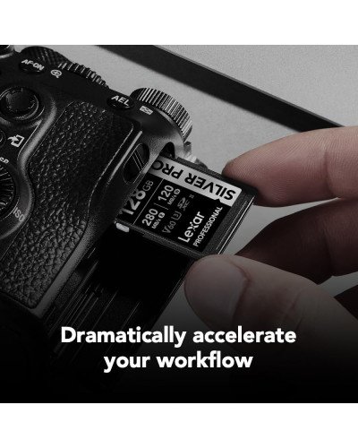 Lexar 128GB Professional SILVER PRO UHS-II V60 SDXC Memory Card R:280MB/s W:120MB/s