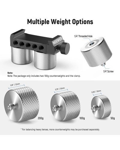 NEEWER GA001 Gimbal Counterweights and Clamp Kit for DJI