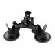 Triple Suction Cup Mount with 1/4 Threaded Head 360 Degree Tripod Ball Head
