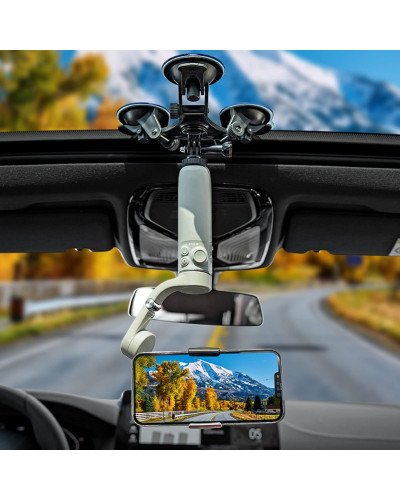 Triple Suction Cup Mount with 1/4 Threaded Head 360 Degree Tripod Ball Head