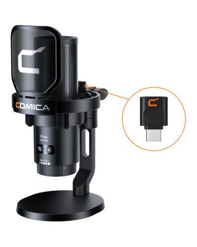 COMICA Audio EJoy Uni Pro D RGB Cardioid Condenser Wireless/USB-C Microphone with Desktop Stand