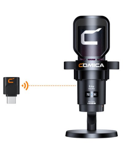 COMICA Audio EJoy Uni Pro D RGB Cardioid Condenser Wireless/USB-C Microphone with Desktop Stand