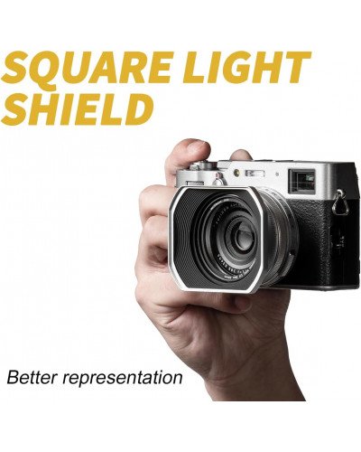 MRCUV Adapter Hood Kit for FUJIFILM X100 Series X100/X100V/X100VI/X100F/X100S/X100T (Silver)