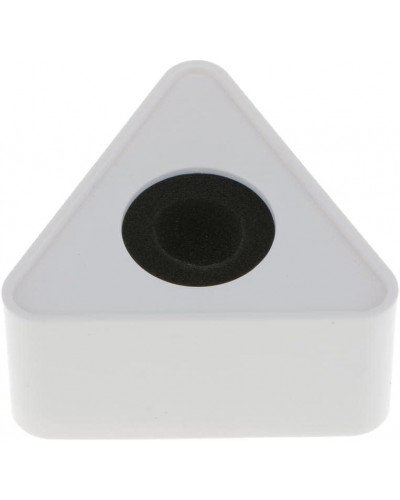 Plastic Microphone Interview Triangular Logo Flag Station White