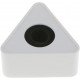 Plastic Microphone Interview Triangular Logo Flag Station White