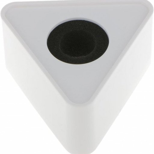 Plastic Microphone Interview Triangular Logo Flag Station White