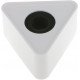Plastic Microphone Interview Triangular Logo Flag Station White