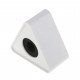 Plastic Microphone Interview Triangular Logo Flag Station White