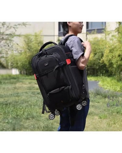 Camera Trolley Backpack with Wheels Professional DSLR Travel Bag (45L)