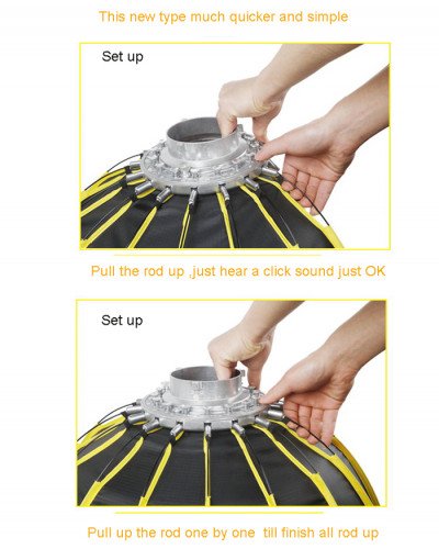 NiceFoto LED-Φ60g Quick Set-up Parabolic Softbox With Grid 60cm