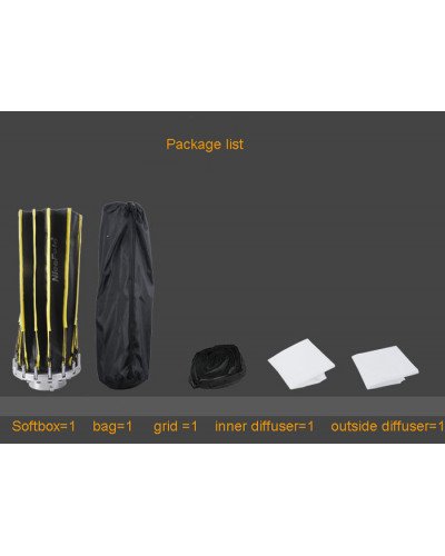 NiceFoto LED-Φ60g Quick Set-up Parabolic Softbox With Grid 60cm