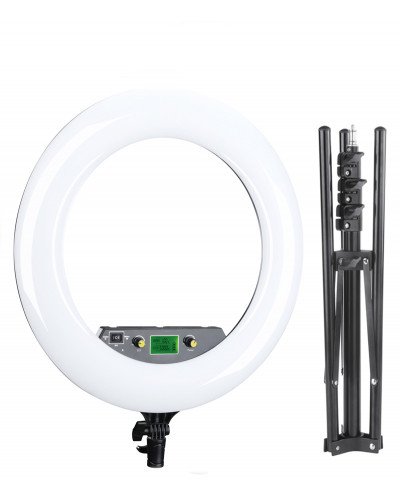 NiceFoto LR-480AII 50W 18″3200-6500K Dimmable Diva LED Ring Light with Stand NiceFoto LR-480AII 50W 18″3200-6500K Dimmable Diva LED Ring Light with Stand